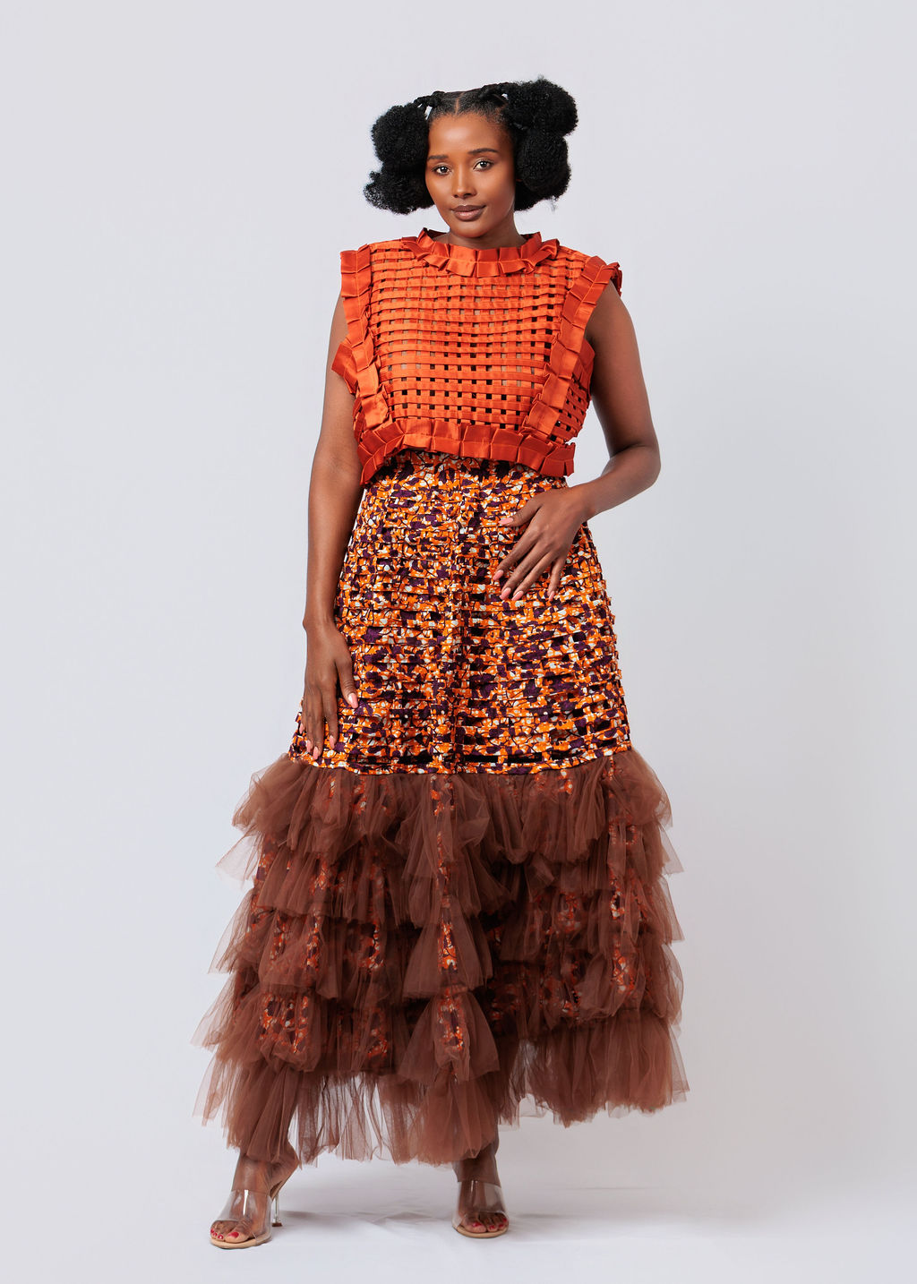 green emerald velvet dress Tube African Print Dress – JS House of Fashion main image 1
